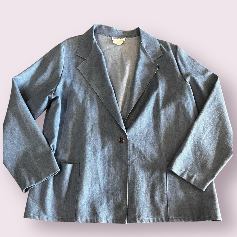 Vintage Booth Bay One Button Blazer Chore Jacket Pockets Womens 40 L XL